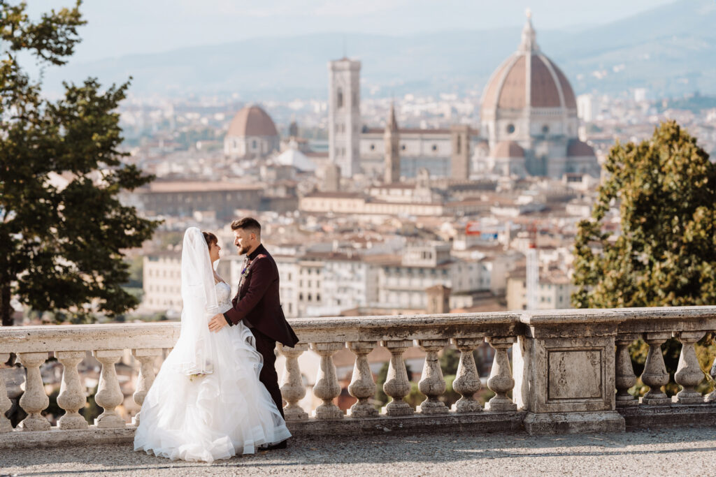 Servizio fotografico e video matrimonio a Firenze dal Piazzale Michelangelo - Foto Gori